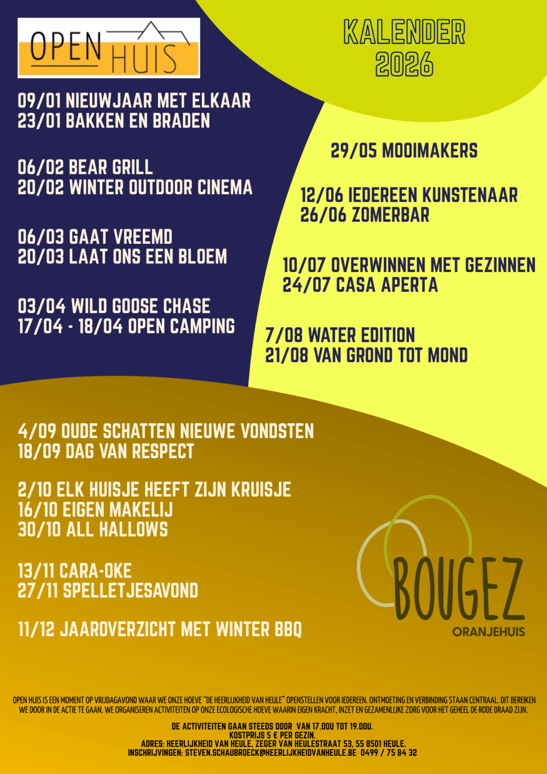 de kalender van open huis op de heerlijkheid van heule